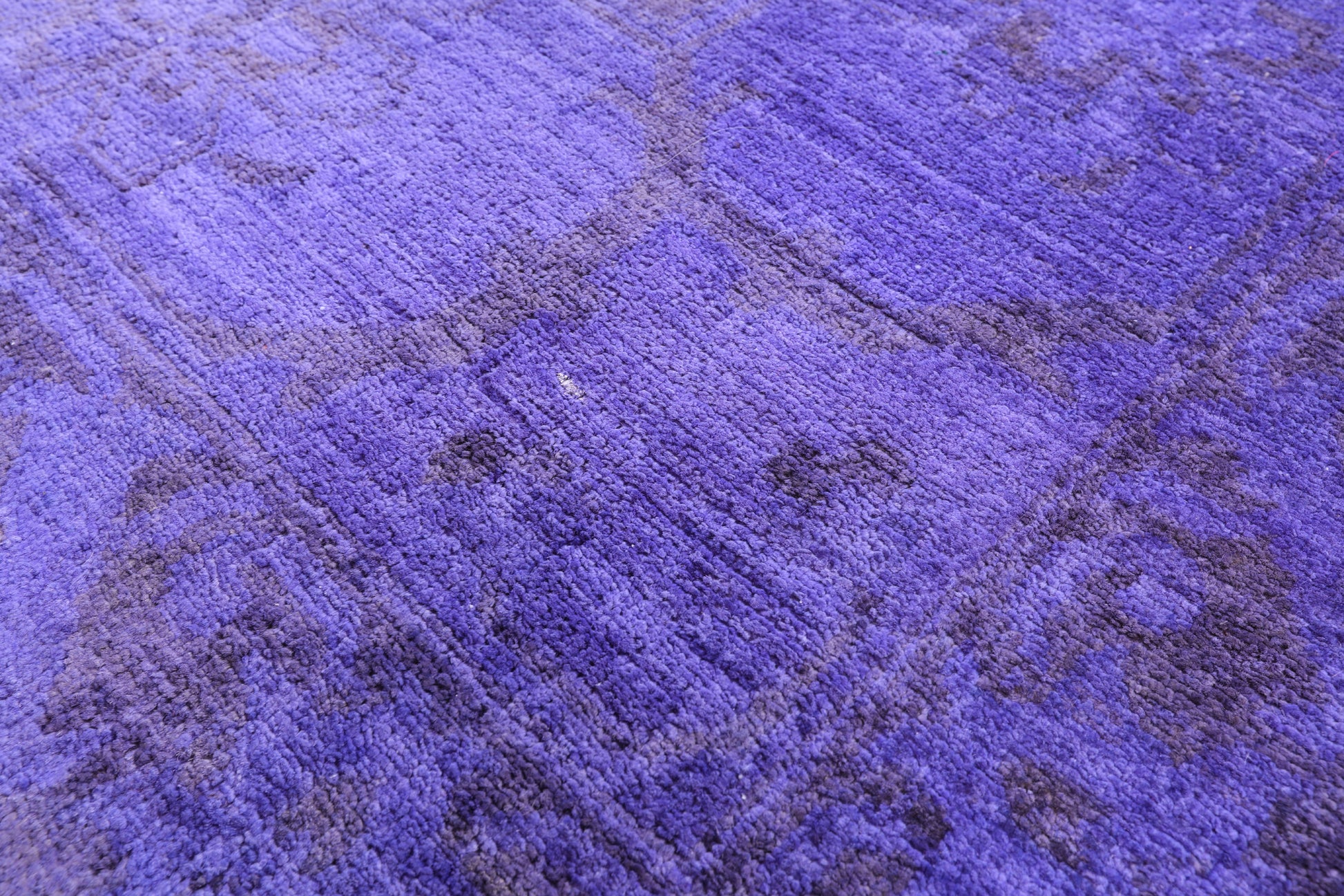 Purple Full Pile Overdyed Handmade Wool Area Rug - 10' 0" X 13' 1" - Golden Nile