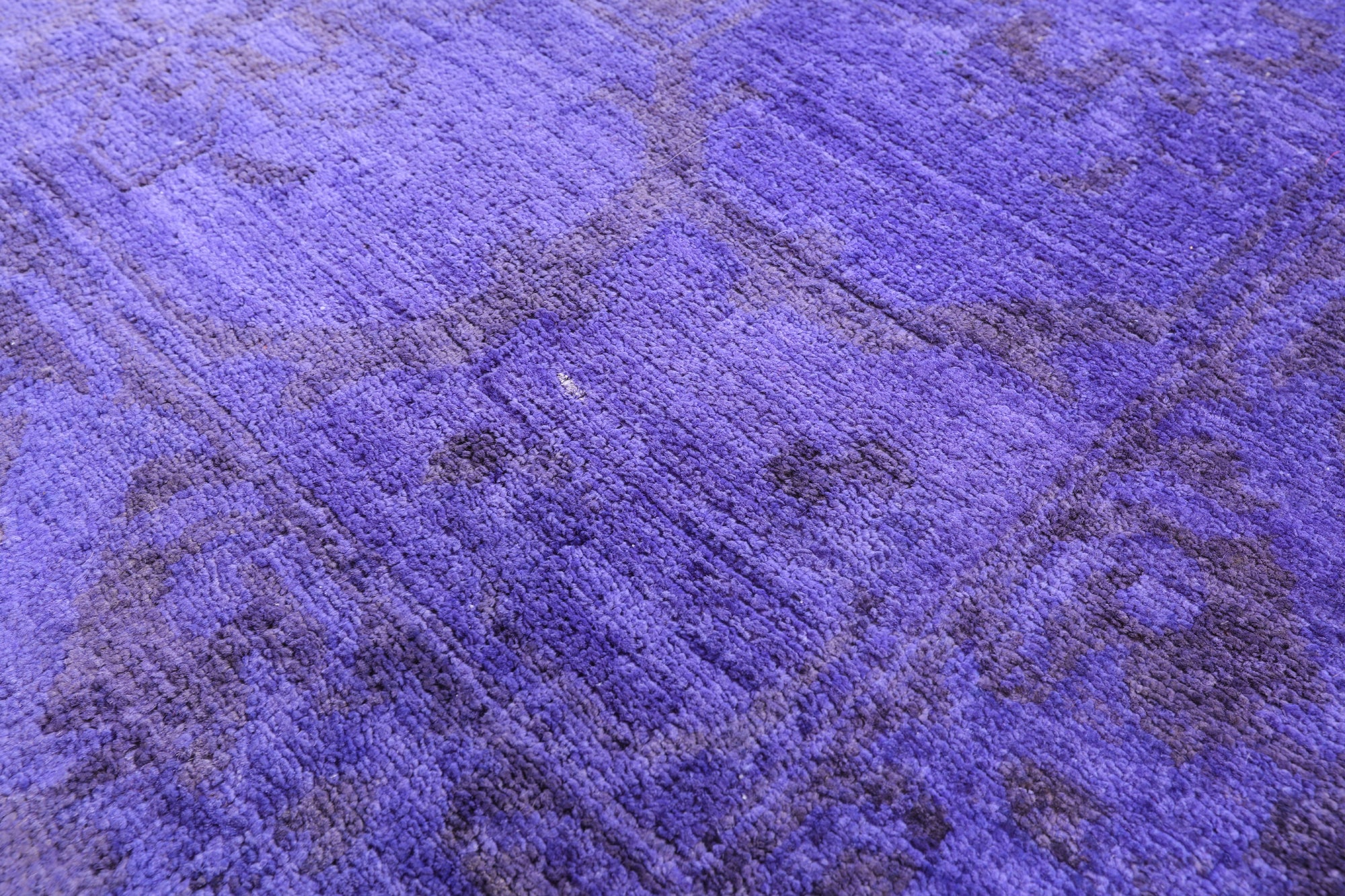 Purple Full Pile Overdyed Handmade Wool Area Rug - 10' 0" X 13' 1" - Golden Nile