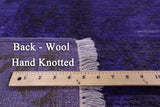 Purple Full Pile Overdyed Handmade Wool Area Rug - 10' 0" X 13' 1" - Golden Nile