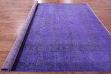 Purple Full Pile Overdyed Handmade Wool Area Rug - 10' 0" X 13' 1" - Golden Nile