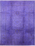 Purple Full Pile Overdyed Hand-Knotted Wool Rug - 9' 1" X 11' 9" - Golden Nile
