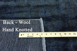 8 X 10 Blue Full Pile Wool Handmade Overdyed Rug - Golden Nile