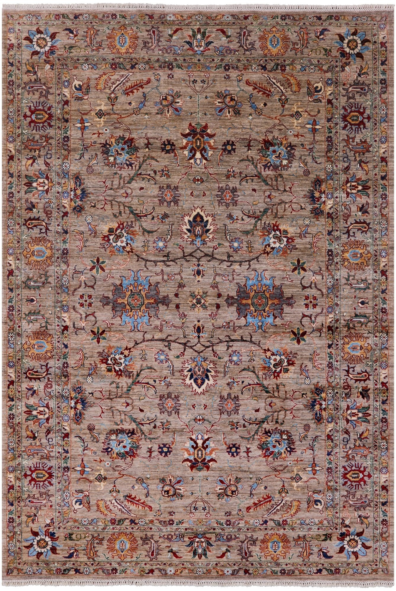 Peshawar Hand Knotted Wool Rug - 7' 0" X 10' 0" - Golden Nile