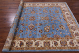 Blue Persian Tabriz Hand Knotted Wool Rug - 6' 11" X 9' 7" - Golden Nile