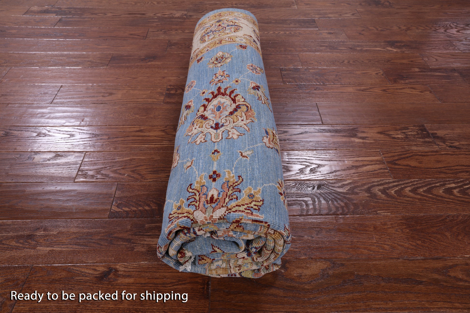 Blue Persian Tabriz Hand Knotted Wool Rug - 6' 11" X 9' 7" - Golden Nile