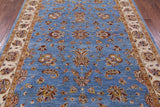 Blue Persian Tabriz Hand Knotted Wool Rug - 6' 11" X 9' 7" - Golden Nile