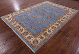 Blue Persian Tabriz Hand Knotted Wool Rug - 6' 11" X 9' 7" - Golden Nile