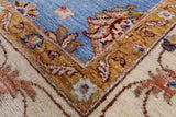 Blue Persian Tabriz Hand Knotted Wool Rug - 6' 11" X 9' 7" - Golden Nile