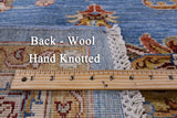 Blue Persian Tabriz Hand Knotted Wool Rug - 6' 11" X 9' 7" - Golden Nile