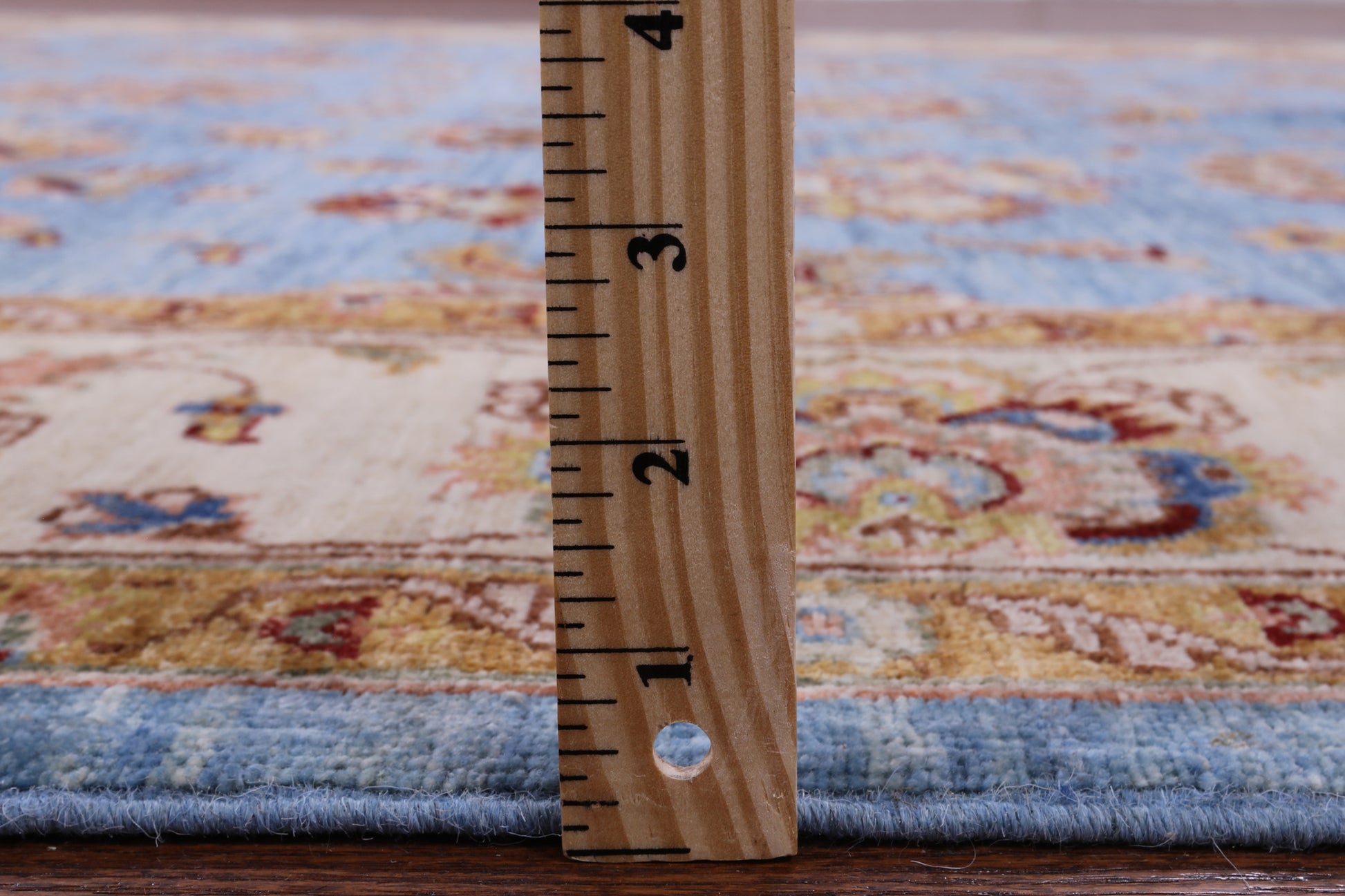Blue Persian Tabriz Hand Knotted Wool Rug - 6' 11" X 9' 7" - Golden Nile