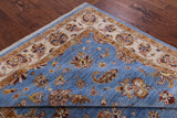 Blue Persian Tabriz Hand Knotted Wool Rug - 6' 11" X 9' 7" - Golden Nile