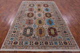 Turkmen Ersari Hand Knotted Wool Rug - 7' 0" X 9' 8" - Golden Nile