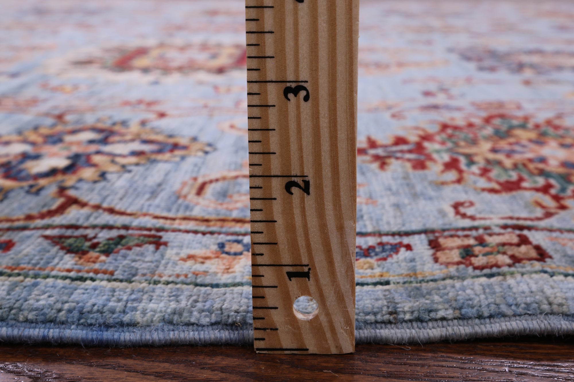 Blue Peshawar Handmade Wool Rug - 7' 0" X 9' 9" - Golden Nile