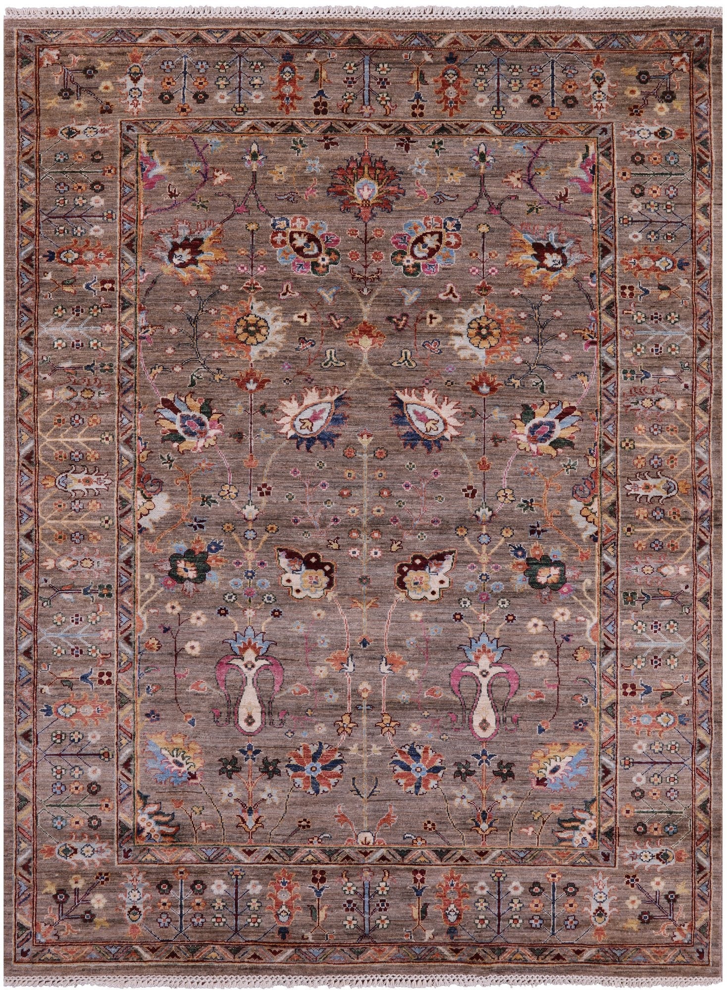 Peshawar Handmade Wool Rug - 5' 10" X 7' 9" - Golden Nile