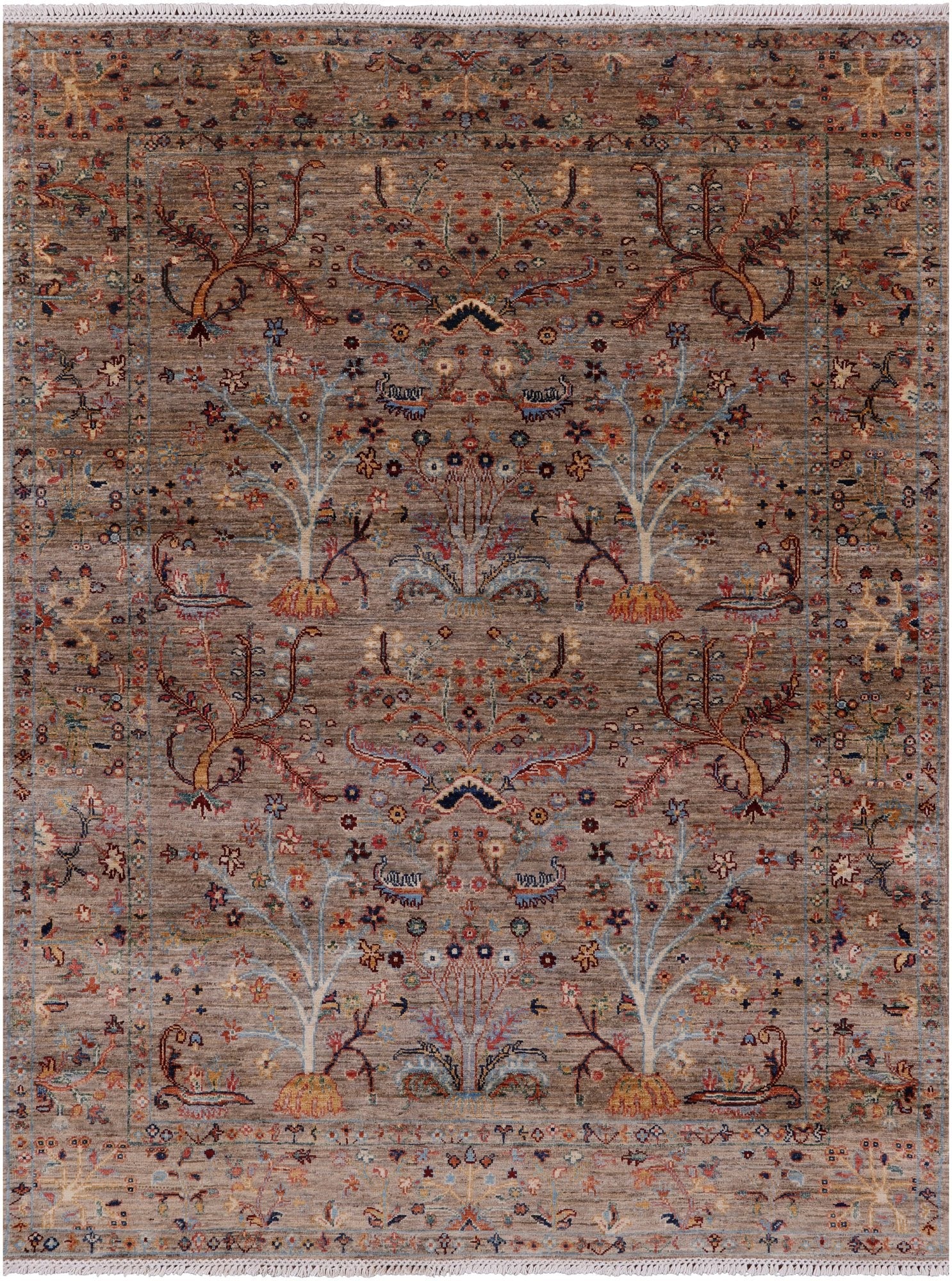 Peshawar Hand Knotted Wool Rug - 5' 1" X 6' 9" - Golden Nile