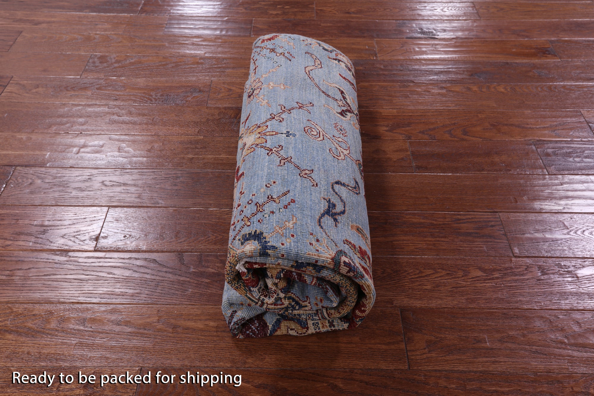 Blue Peshawar Handmade Wool Rug - 5' 0" X 6' 6" - Golden Nile