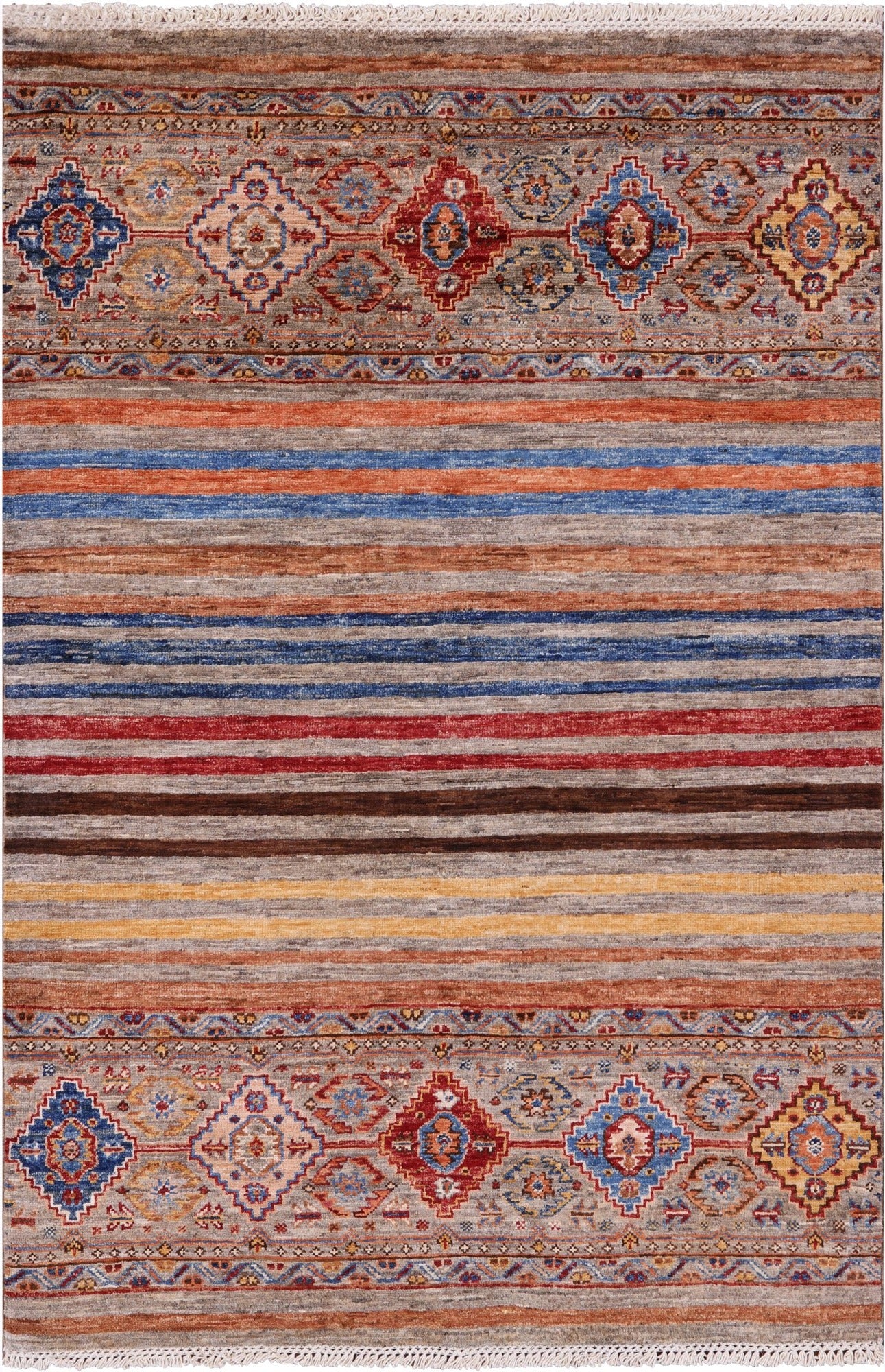Khorjin Persian Gabbeh Hand Knotted Wool Rug - 3' 5" X 5' 0" - Golden Nile