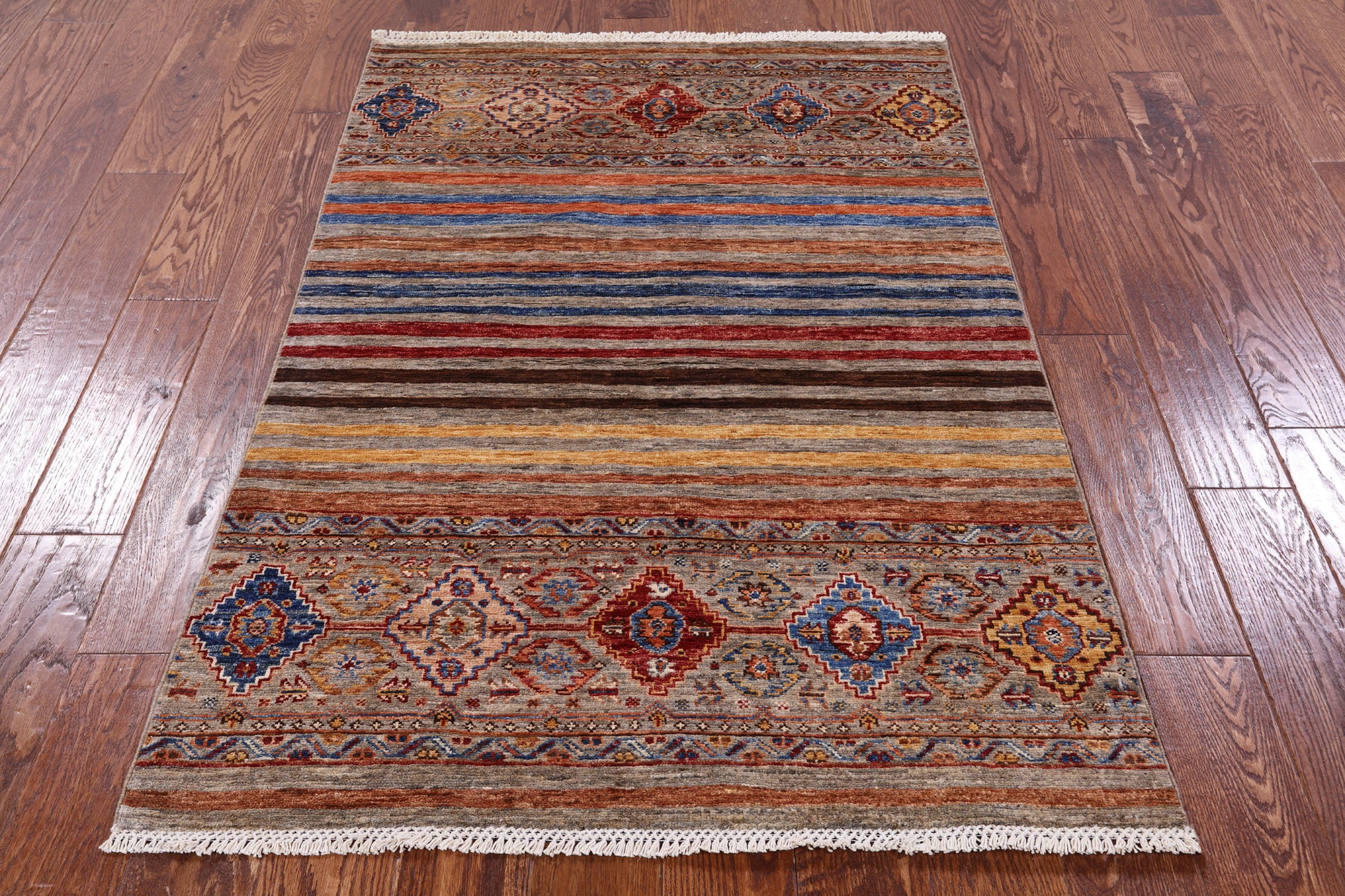 Khorjin Persian Gabbeh Hand Knotted Wool Rug - 3' 5" X 5' 0" - Golden Nile