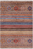 Khorjin Persian Gabbeh Hand Knotted Wool Rug - 3' 5" X 5' 0" - Golden Nile