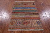 Khorjin Persian Gabbeh Hand Knotted Wool Rug - 3' 5" X 5' 0" - Golden Nile
