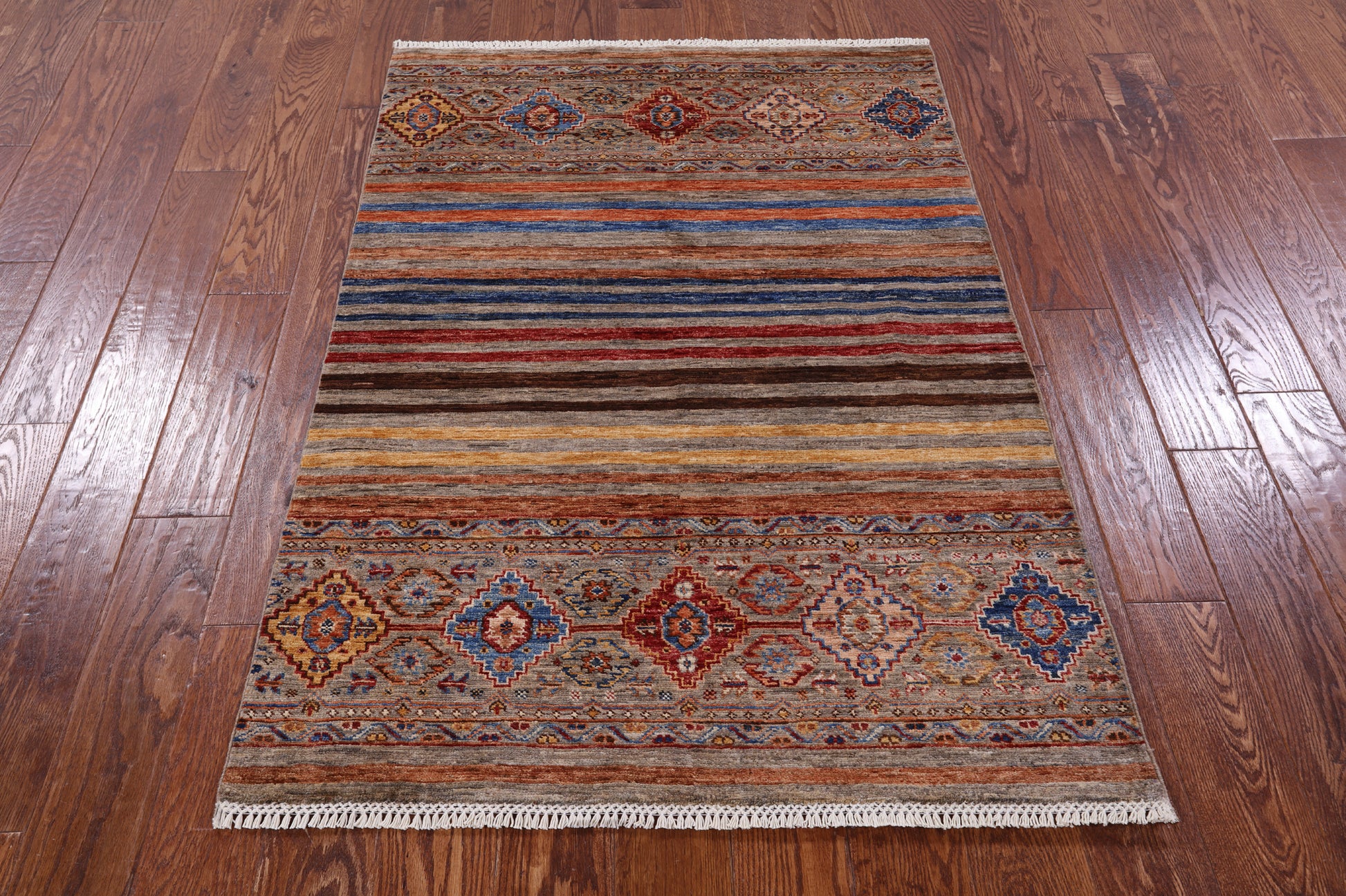Khorjin Persian Gabbeh Hand Knotted Wool Rug - 3' 5" X 5' 0" - Golden Nile