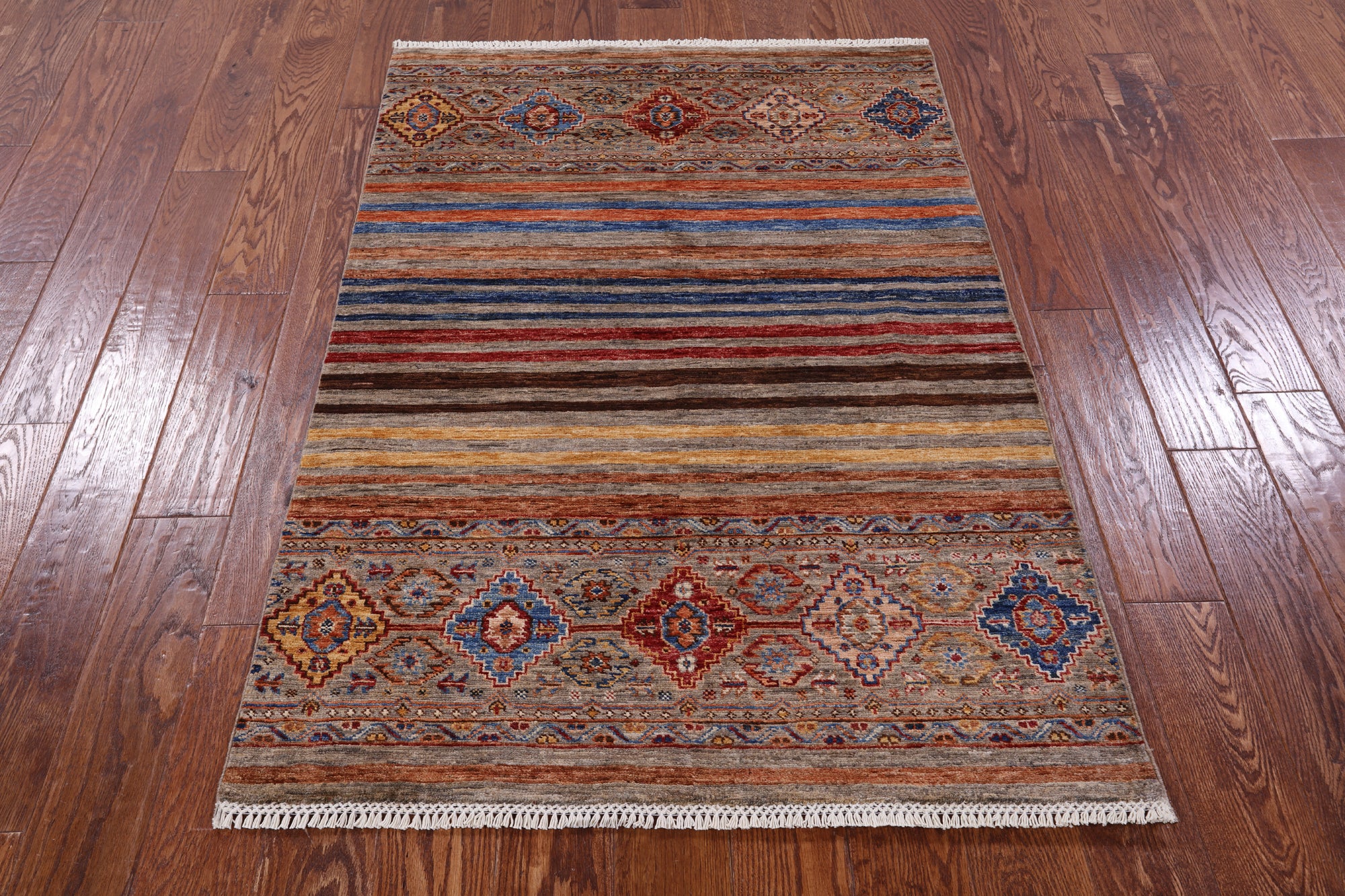 Khorjin Persian Gabbeh Hand Knotted Wool Rug - 3' 5" X 5' 0" - Golden Nile