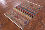 Khorjin Persian Gabbeh Hand Knotted Wool Rug - 3' 5" X 5' 0" - Golden Nile