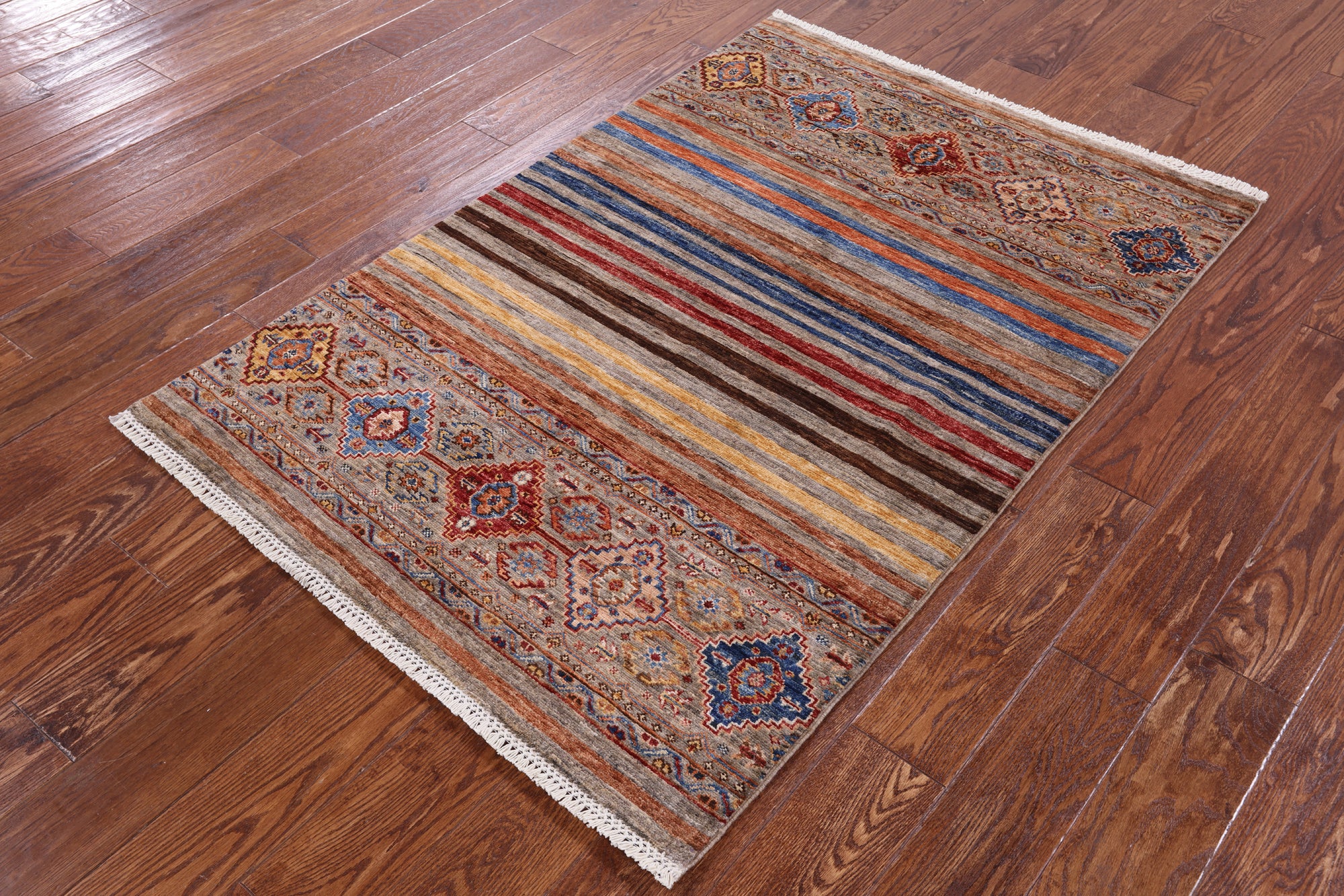 Khorjin Persian Gabbeh Hand Knotted Wool Rug - 3' 5" X 5' 0" - Golden Nile