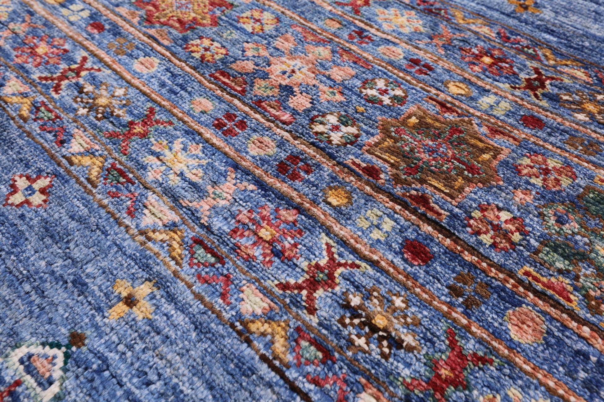 Blue Khorjin Persian Gabbeh Hand Knotted Wool Rug - 3' 5" X 5' 1" - Golden Nile