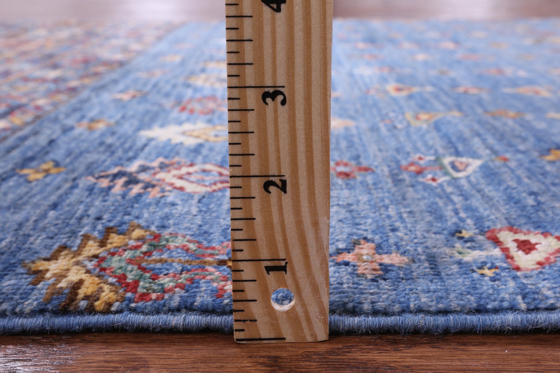 Blue Khorjin Persian Gabbeh Hand Knotted Wool Rug - 3' 5" X 5' 1" - Golden Nile