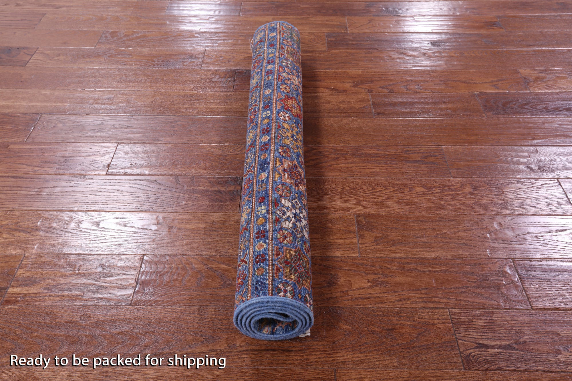 Blue Khorjin Persian Gabbeh Hand Knotted Wool Rug - 3' 5" X 5' 1" - Golden Nile