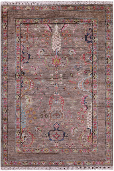 Peshawar Hand Knotted Wool Rug - 3' 6" X 5' 1" - Golden Nile