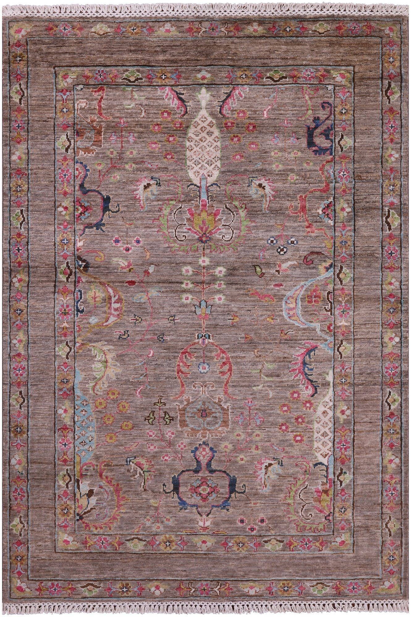 Peshawar Hand Knotted Wool Rug - 3' 6" X 5' 1" - Golden Nile