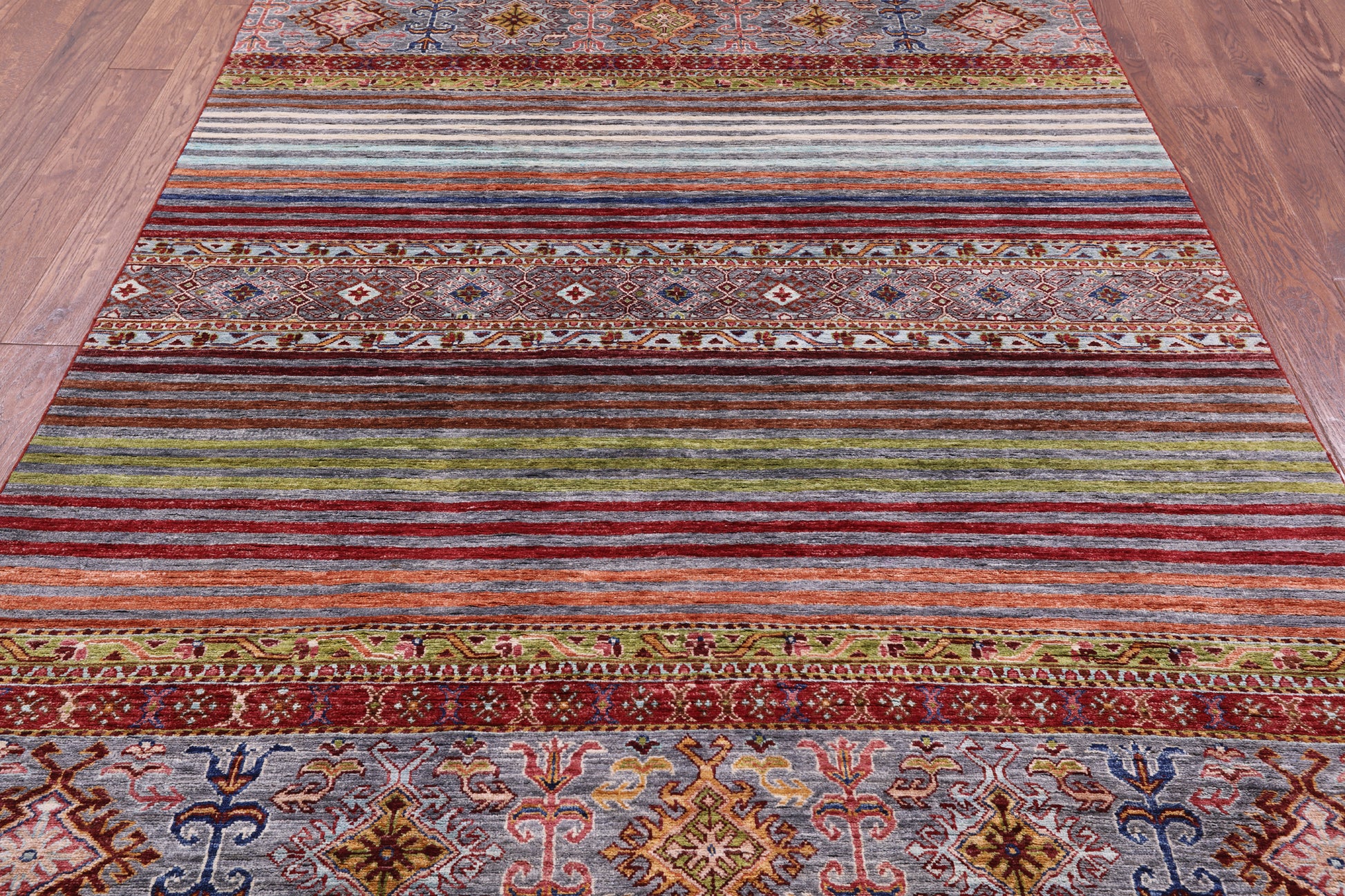 Khorjin Persian Gabbeh Hand Knotted Wool Rug - 5' 10" X 8' 1" - Golden Nile