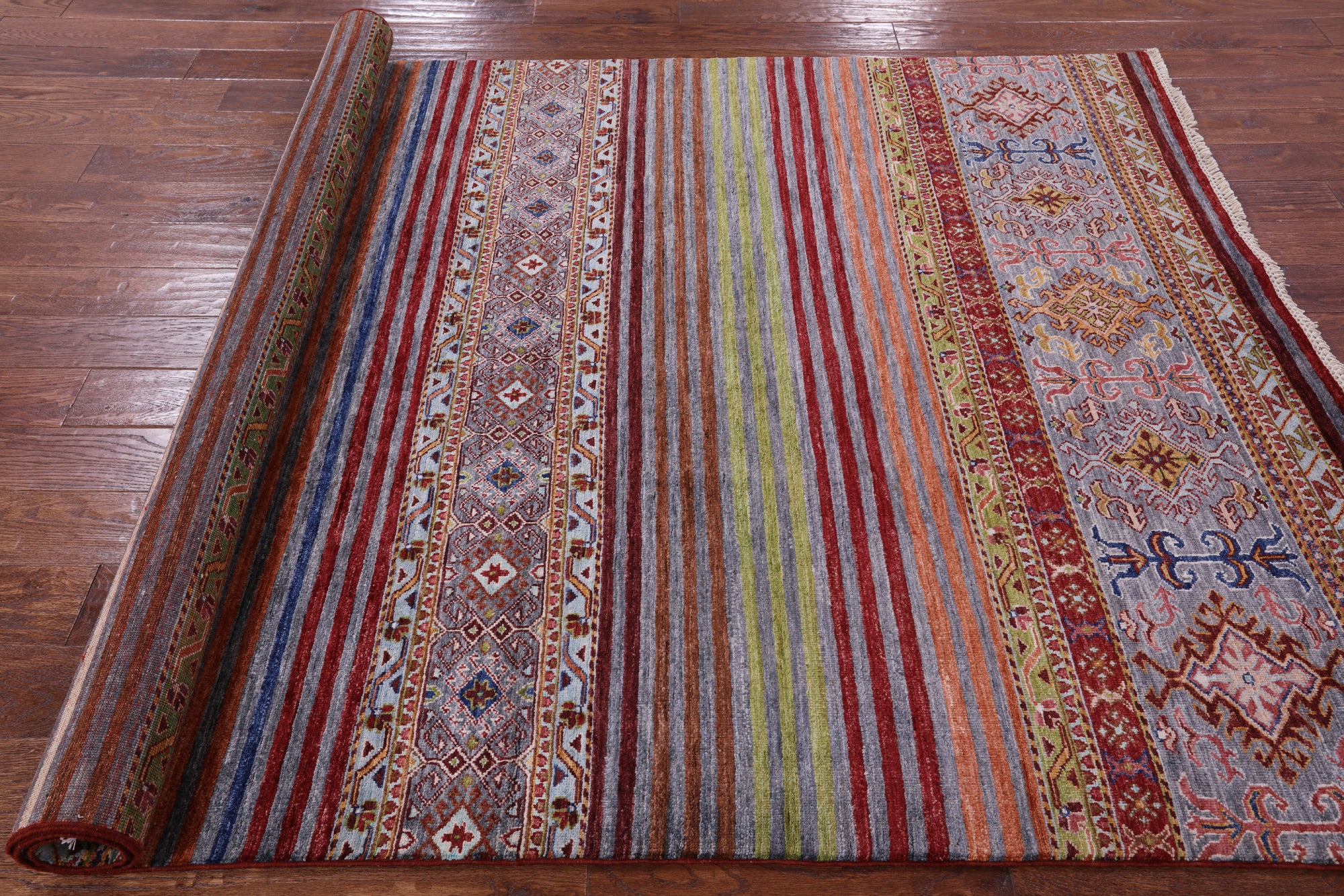 Khorjin Persian Gabbeh Hand Knotted Wool Rug - 5' 10" X 8' 1" - Golden Nile