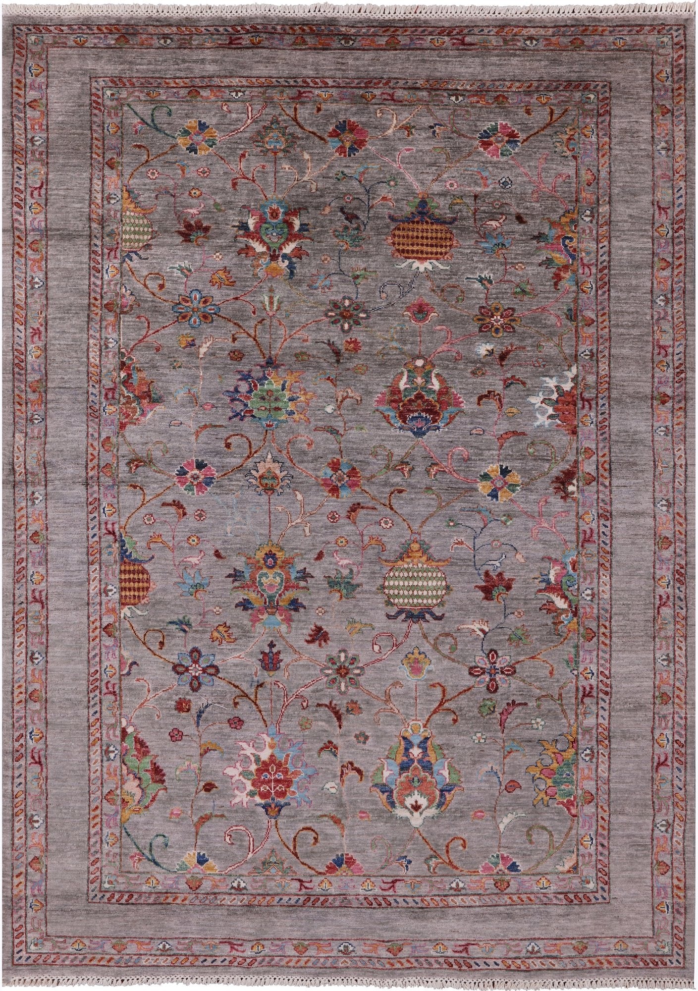 Peshawar Hand Knotted Wool Rug - 5' 10" X 8' 1" - Golden Nile