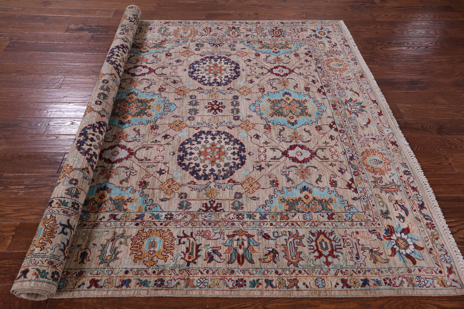 Persian Tabriz Handmade Wool Rug - 6' 9" X 9' 10" - Golden Nile