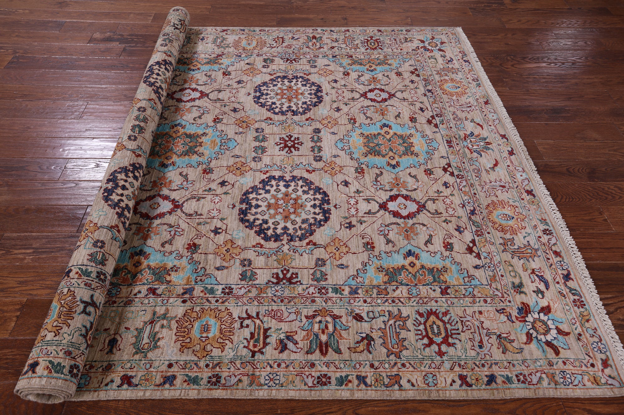 Persian Tabriz Handmade Wool Rug - 6' 9" X 9' 10" - Golden Nile