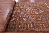 Brown Peshawar Hand Knotted Wool Rug - 7' 1" X 10' 2" - Golden Nile