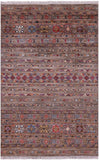 Khorjin Persian Gabbeh Hand Knotted Wool Rug - 3' 4" X 5' 3" - Golden Nile
