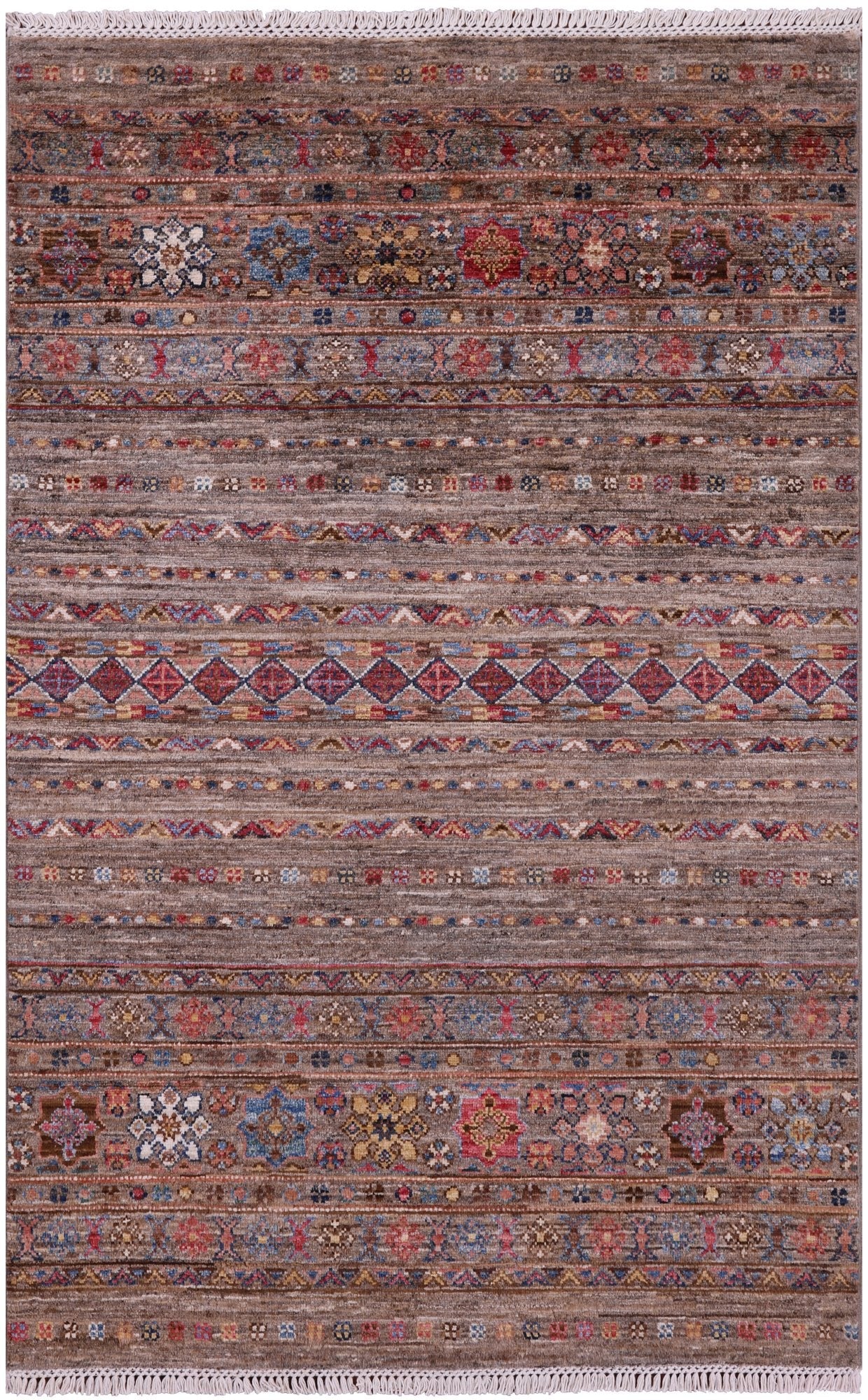Khorjin Persian Gabbeh Hand Knotted Wool Rug - 3' 4" X 5' 3" - Golden Nile