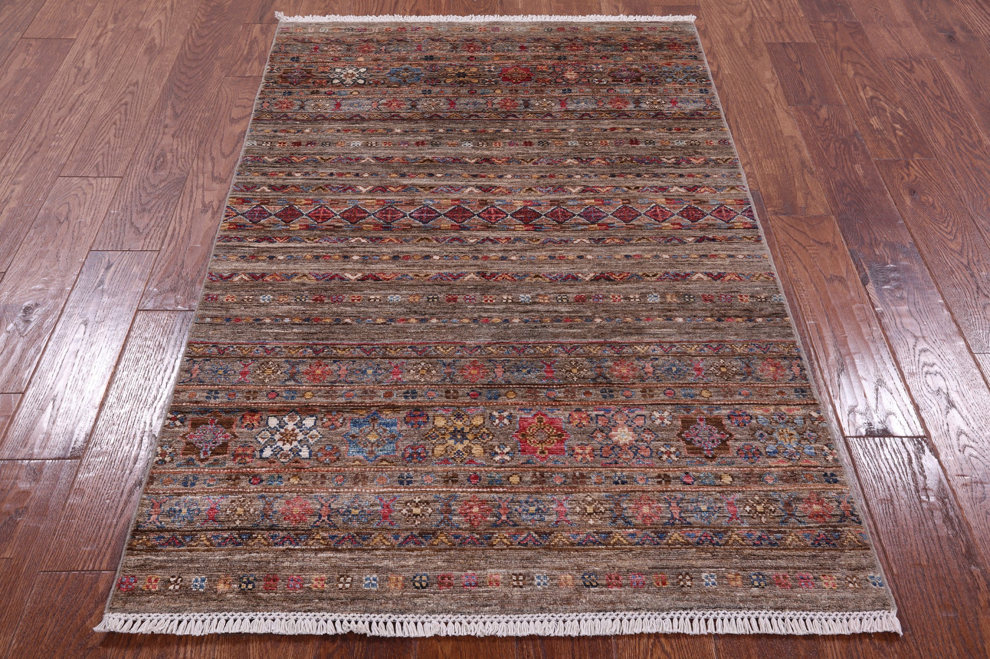 Khorjin Persian Gabbeh Hand Knotted Wool Rug - 3' 4" X 5' 3" - Golden Nile