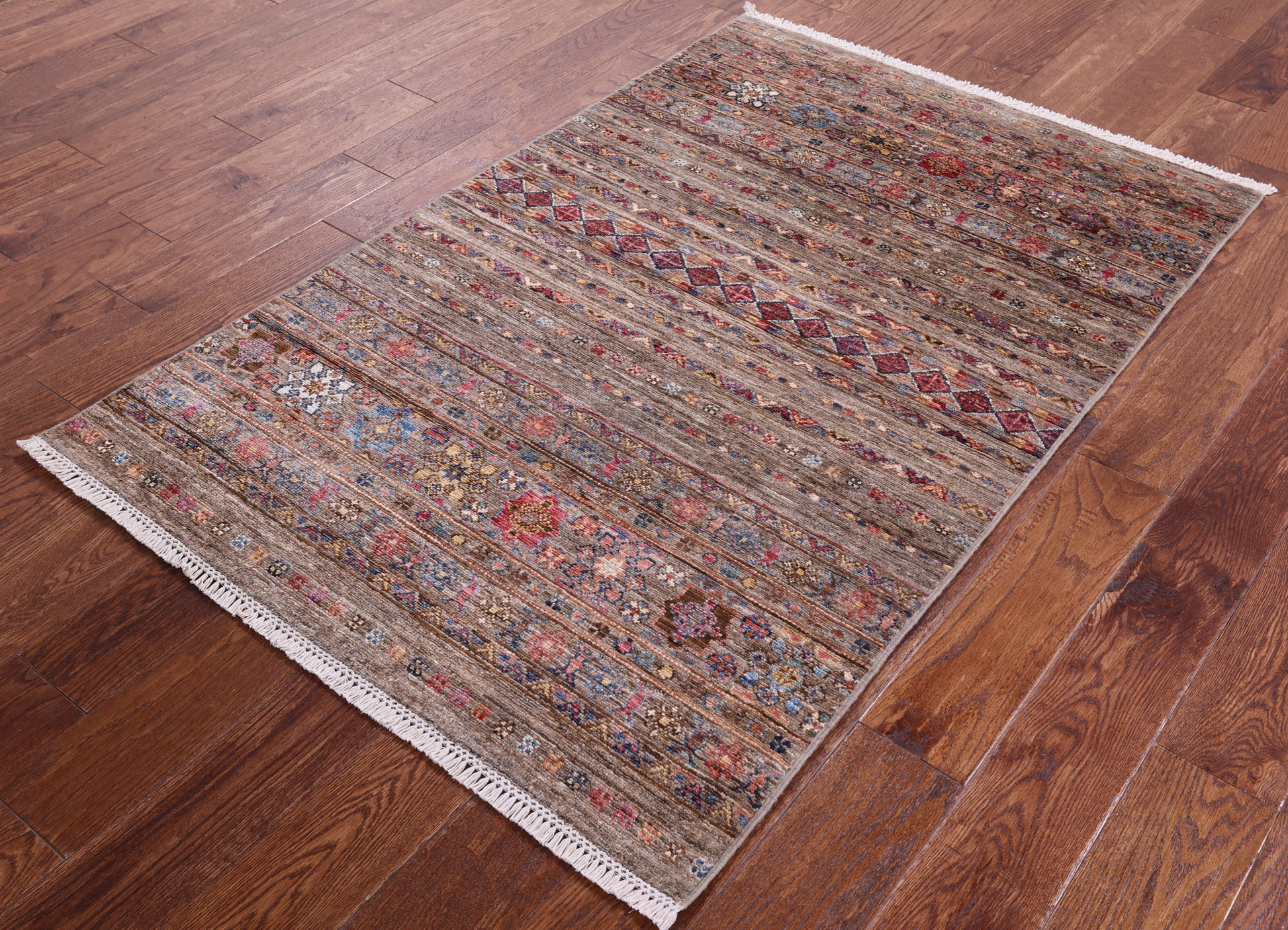 Khorjin Persian Gabbeh Hand Knotted Wool Rug - 3' 4" X 5' 3" - Golden Nile
