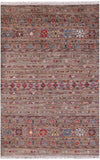 Khorjin Persian Gabbeh Hand Knotted Wool Rug - 3' 4" X 5' 1" - Golden Nile