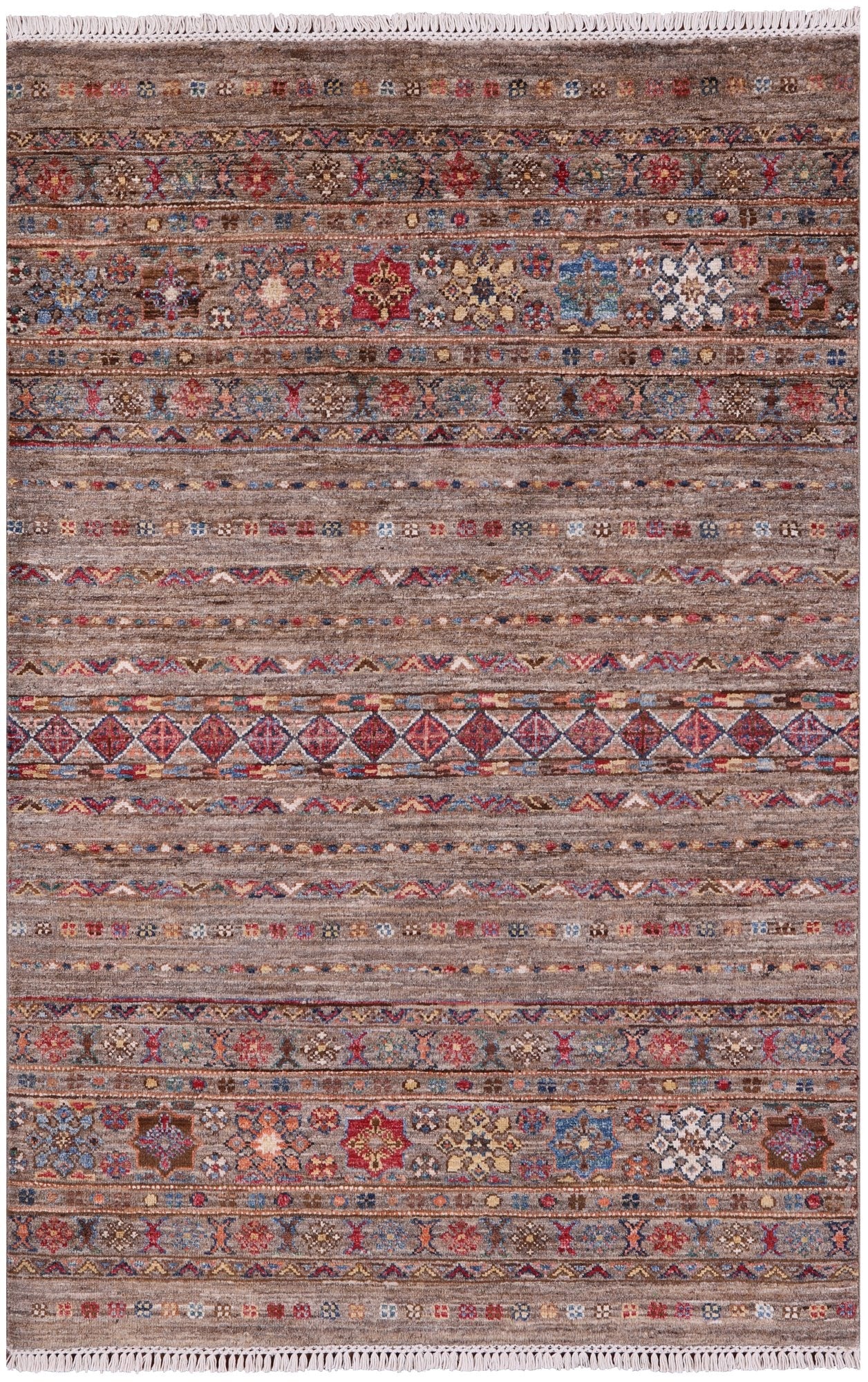 Khorjin Persian Gabbeh Hand Knotted Wool Rug - 3' 4" X 5' 1" - Golden Nile
