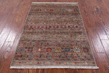 Khorjin Persian Gabbeh Hand Knotted Wool Rug - 3' 4" X 5' 1" - Golden Nile