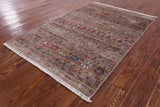 Khorjin Persian Gabbeh Hand Knotted Wool Rug - 3' 4" X 5' 1" - Golden Nile