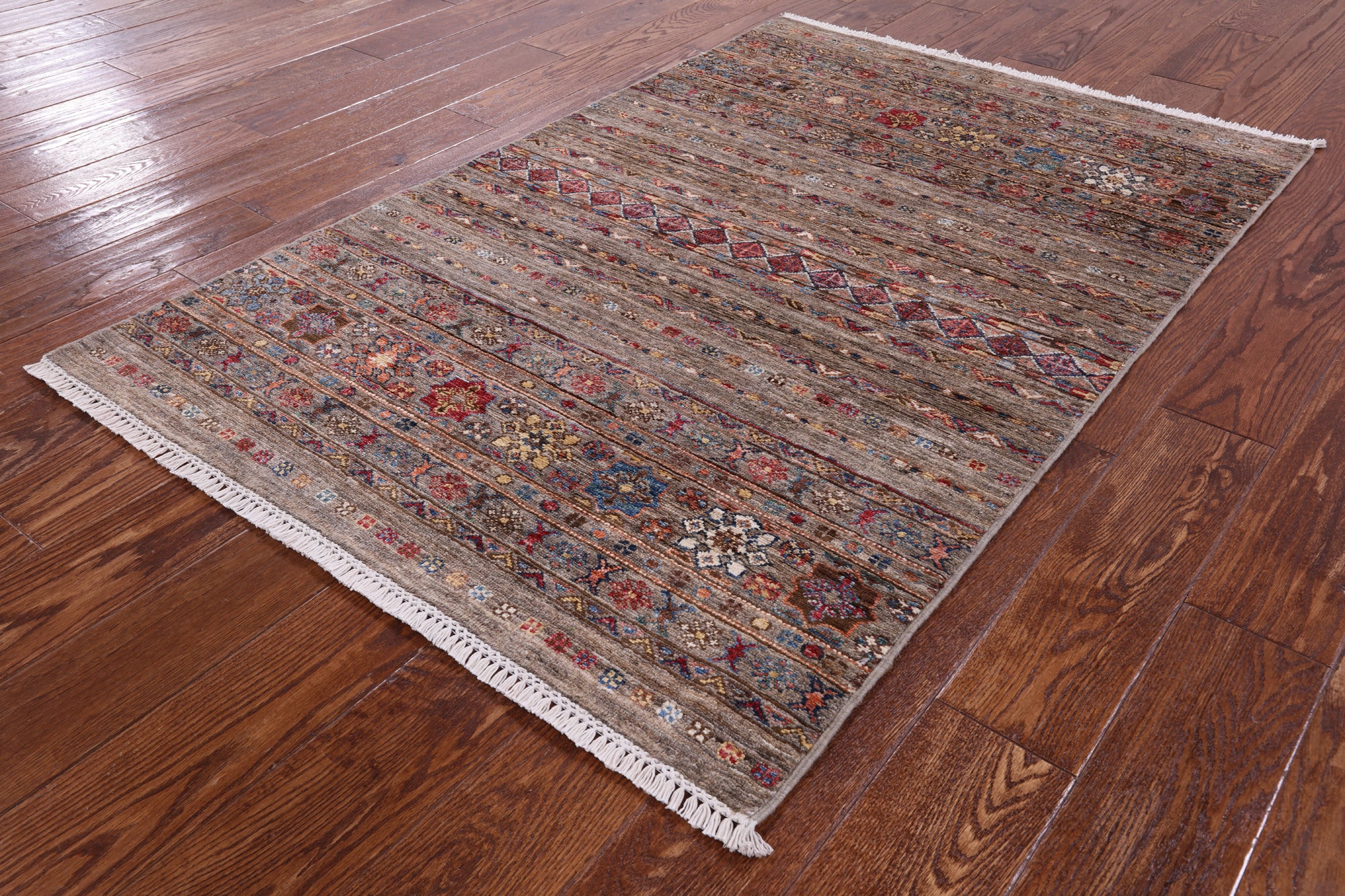 Khorjin Persian Gabbeh Hand Knotted Wool Rug - 3' 4" X 5' 1" - Golden Nile