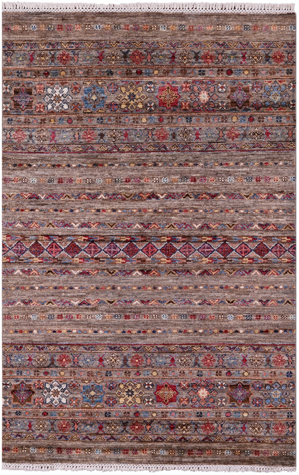 Khorjin Persian Gabbeh Hand Knotted Wool Rug - 3' 5" X 5' 1" - Golden Nile