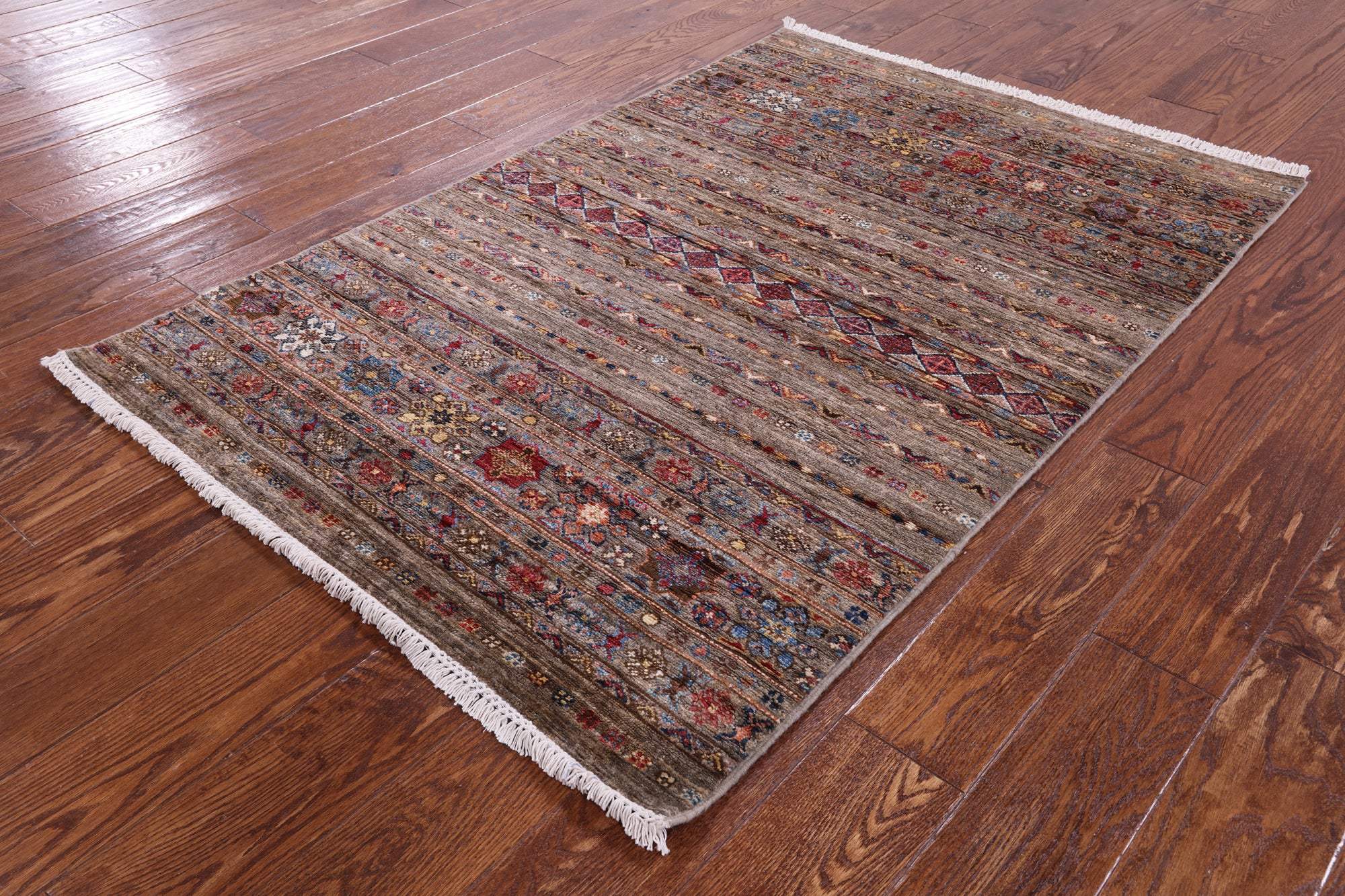 Khorjin Persian Gabbeh Hand Knotted Wool Rug - 3' 5" X 5' 1" - Golden Nile